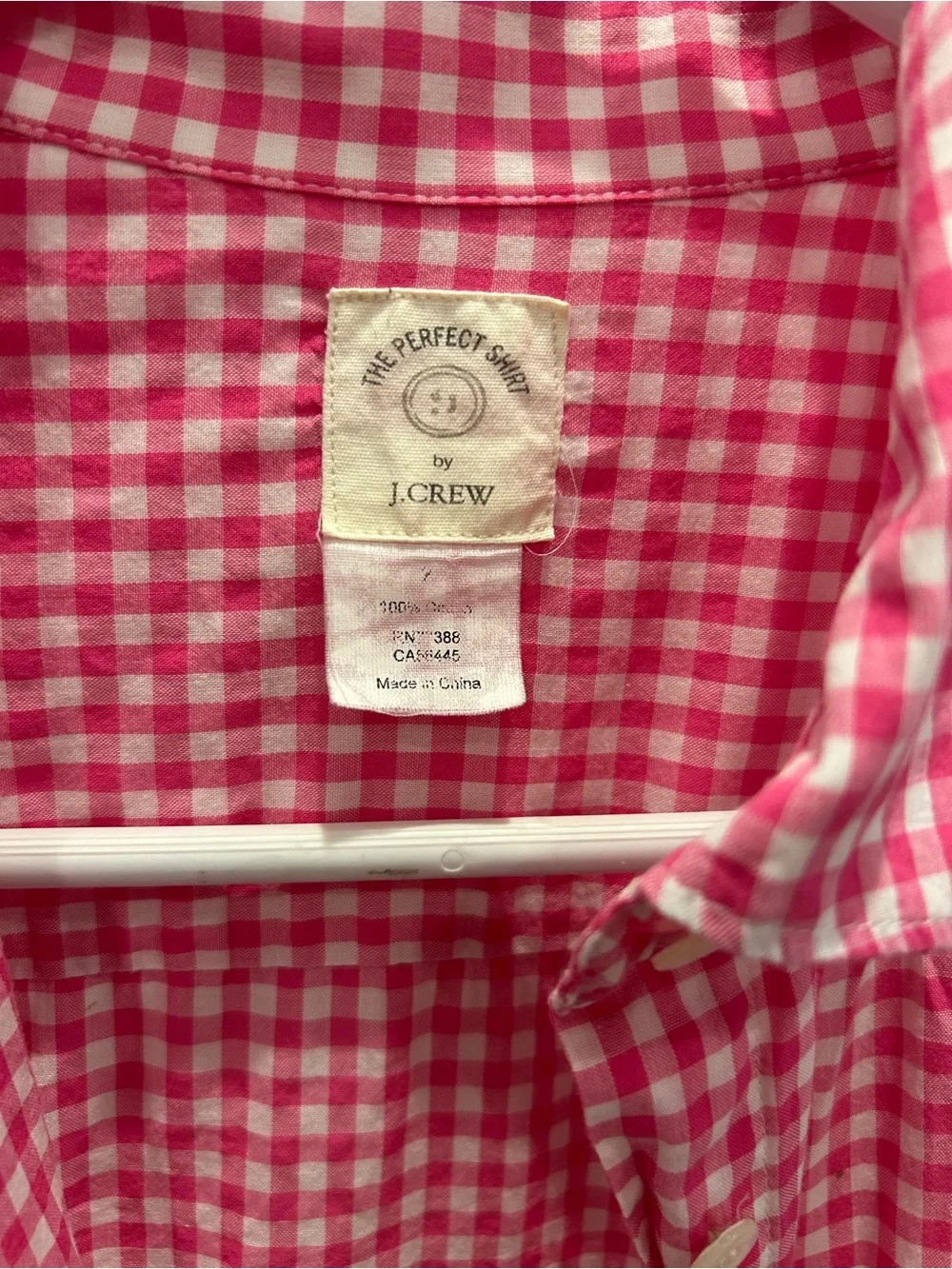 J. Crew Pink Gingham Collared Shirt